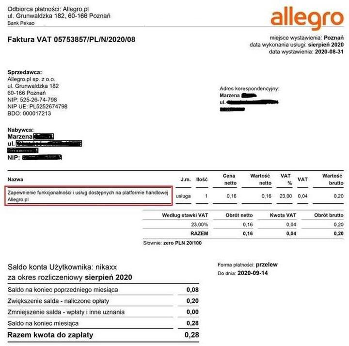 Alternatywne sposoby uzyskania faktury Allegro